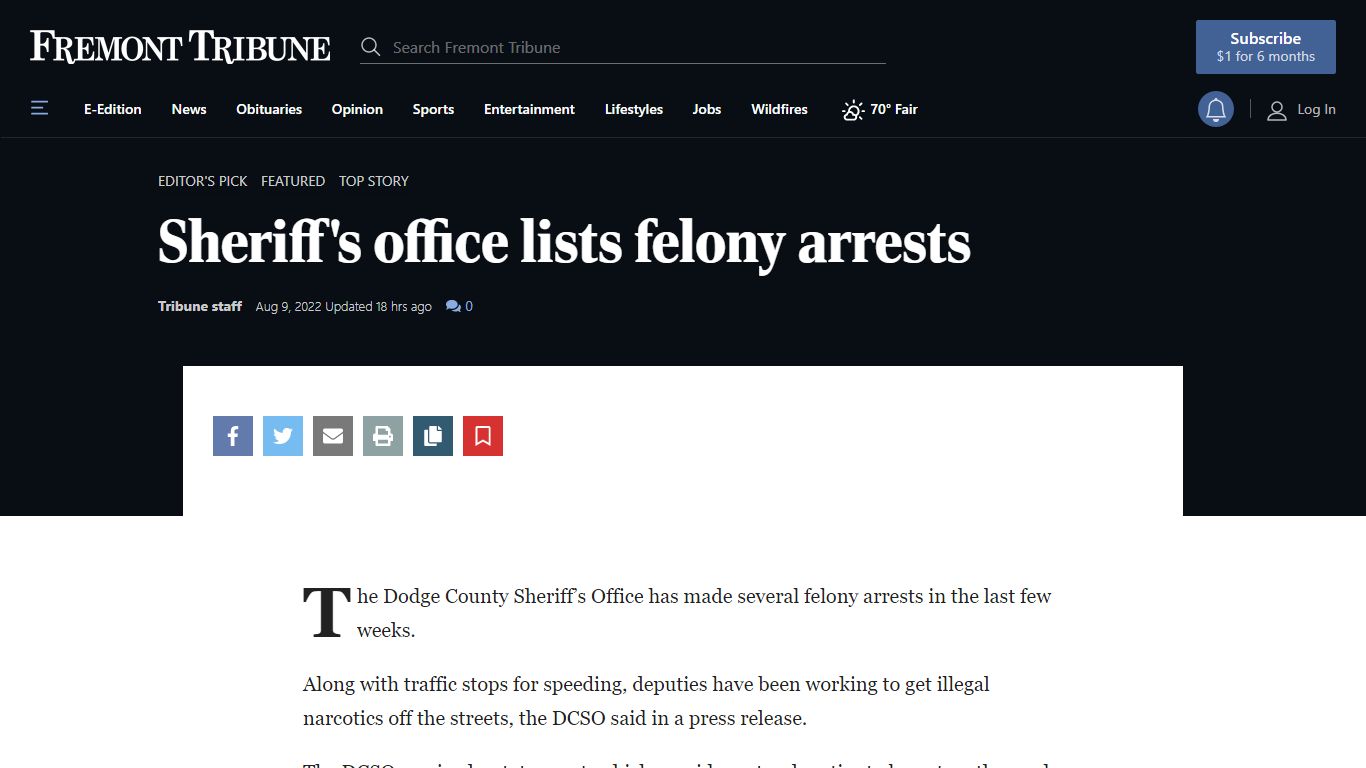 Sheriff's office lists felony arrests | Crime and Courts ...